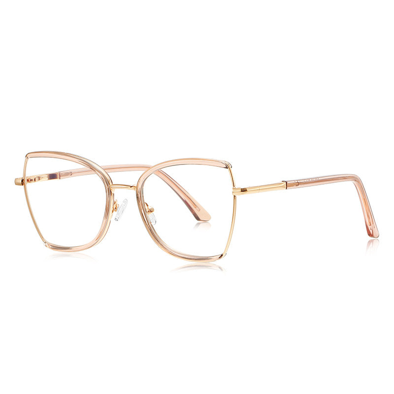 Acetate Liner Butterfly Blue Light Blocking Glasses in Gold with Blush Pink Liner