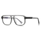 Chevron Temple Navigator Blue Light Blocking Glasses in Glossy Black