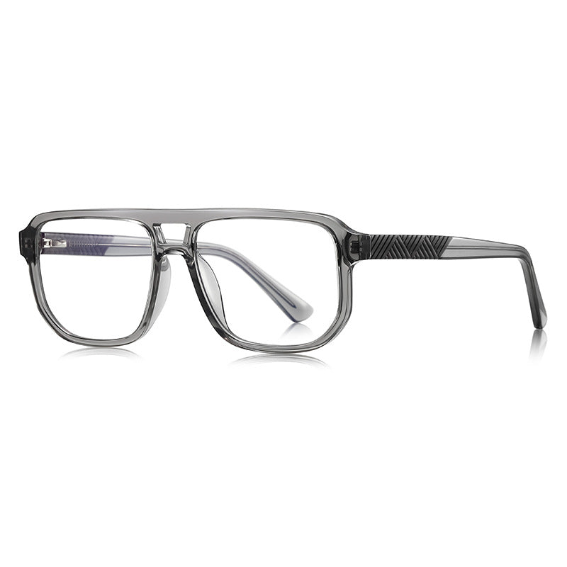 Chevron Temple Navigator Blue Light Blocking Glasses in Glossy Black
