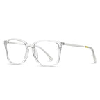 Color Band Square Blue Light Blocking Glasses in Clear & Lime Yellow