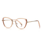 Windsor Rim Butterfly Blue Light Blocking Glasses in Rose Gold & Blush Pink