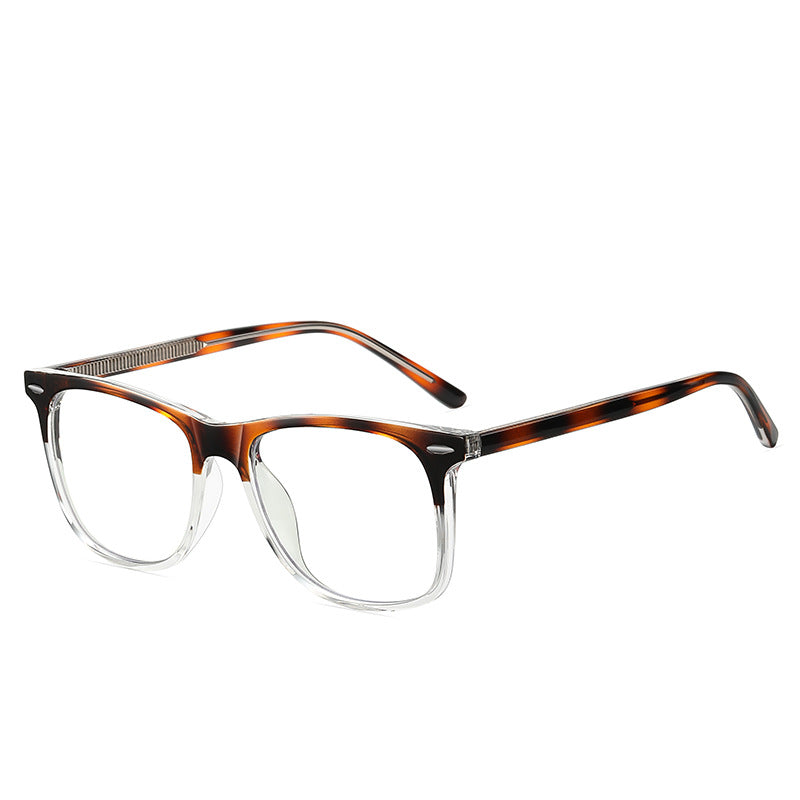Classic Keyhole Square Blue Light Blocking Glasses in Two-Tone Tortoiseshell &amp; Clear