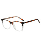 Classic Keyhole Square Blue Light Blocking Glasses in Two-Tone Tortoiseshell &amp; Clear