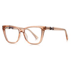 LENSVA Twisted Knot Cat Eye Blue Light Glasses in Champagne Amber