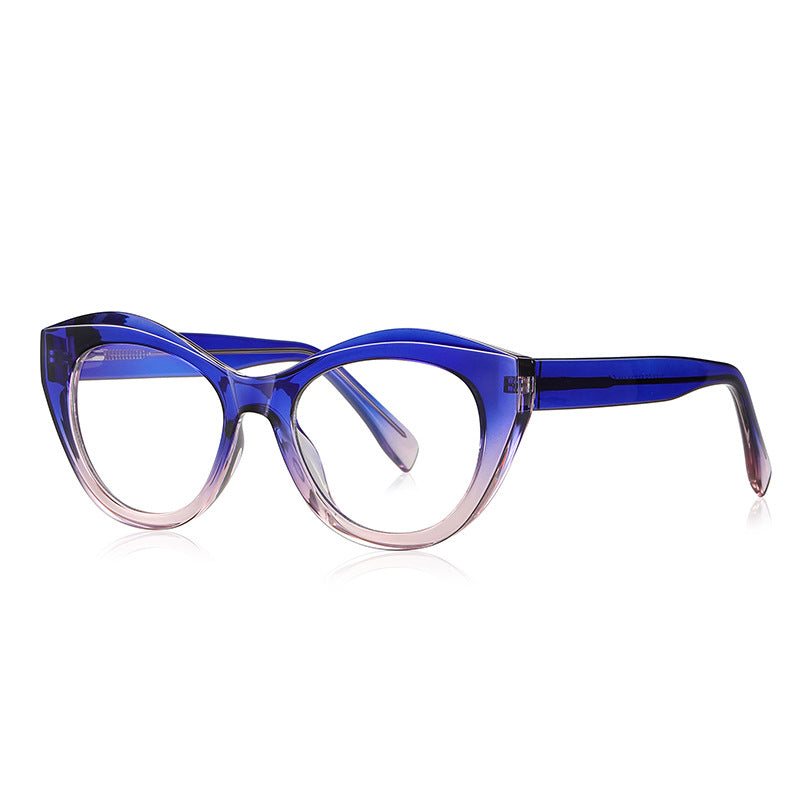 Wave Cat Eye Blue Light Blocking Glasses in Gradient Royal Blue