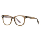 Metal Band Square Blue Light Blocking Glasses in Caramel Amber
