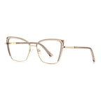 Triangle Accent Butterfly Blue Light Blocking Glasses in Champagne Nude & Gold