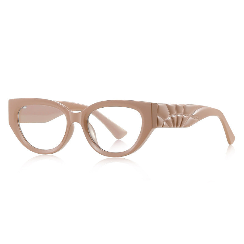 Fan Temple Cat Eye Blue Light Blocking Glasses in Dusty Rose Pink