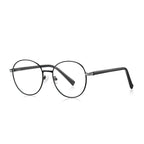Banded Hinge Metal Round Blue Light Blocking Glasses in Solid Matte Black