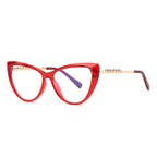 Studded Brow Cat Eye Blue Light Blocking Glasses