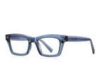 Dual Rivet Rectangle Blue Light Blocking Glasses in Slate Blue