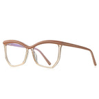 Arched Brow Butterfly Blue Light Blocking Glasses in Almond Nude & Clear