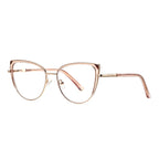 Colorblock Wingtip Cat Eye Blue Light Blocking Glasses in Blush Pink & Rose