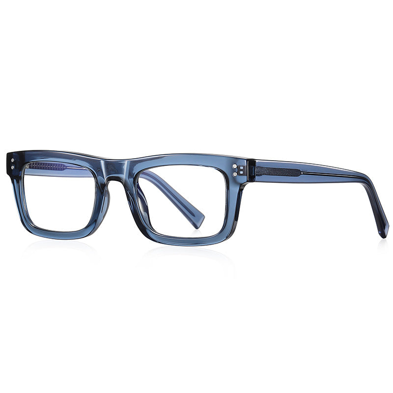 Tailored Rectangle Blue Light Blocking Glasses in Slate Blue