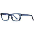 Tailored Rectangle Blue Light Blocking Glasses in Slate Blue