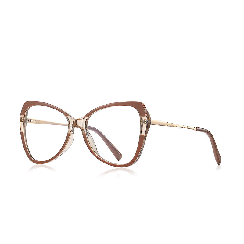 Winged Butterfly Blue Light Blocking Glasses in Amber Brown &amp; Clear