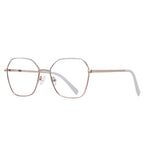 Enamel Rim Metal Butterfly Blue Light Blocking Glasses in Rose Gold with Pink Rim