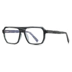 Grooved Temple Navigator Blue Light Blocking Glasses in Grey Woodgrain Marble