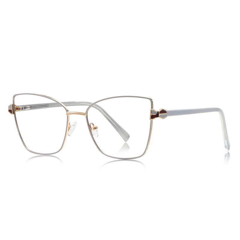 Bowtie Hinge Cat Eye Blue Light Blocking Glasses in Silver and Gold