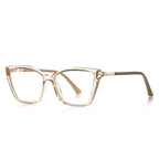 Gold Band Cat Eye Blue Light Blocking Glasses in Champagne Nude