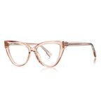Pavé Bar Cat Eye Blue Light Blocking Glasses in Champagne Peach