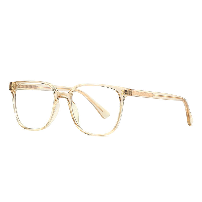 Engraved Wire Core Square Blue Light Blocking Glasses in Champagne Nude & Gold