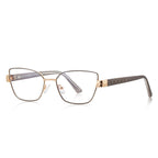 Filigree Metal Cat Eye Blue Light Blocking Glasses in Gold & Smoke Grey
