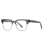 Vintage Browline Blue Light Blocking Glasses in Smoke Grey & Silver