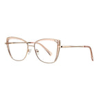 Cutout Wing Butterfly Blue Light Blocking Glasses in Translucent Blush Pink & Rose Gold