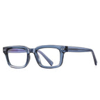 Classic Rectangle Blue Light Blocking Glasses in Two-Tone Black &amp; Clear