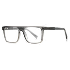 Checkerboard Temple Navigator Blue Light Blocking Glasses in Translucent Smoke Grey