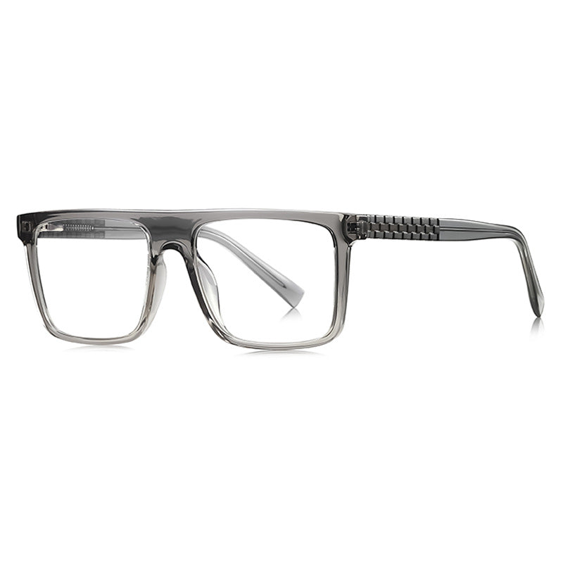 Checkerboard Temple Navigator Blue Light Blocking Glasses in Translucent Smoke Grey