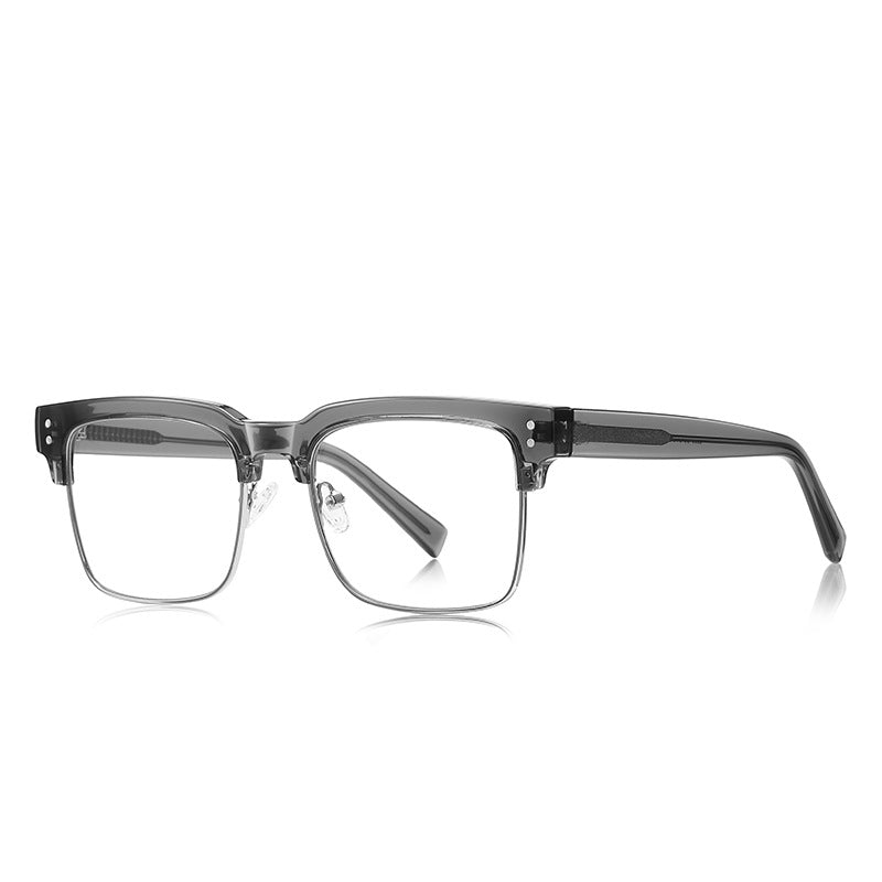 Classic Browline Blue Light Blocking Glasses in Smoke Grey &amp; Silver