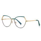 Lace Wing Butterfly Blue Light Blocking Glasses in Gold with Plum Purple Brow & Lavender Rim