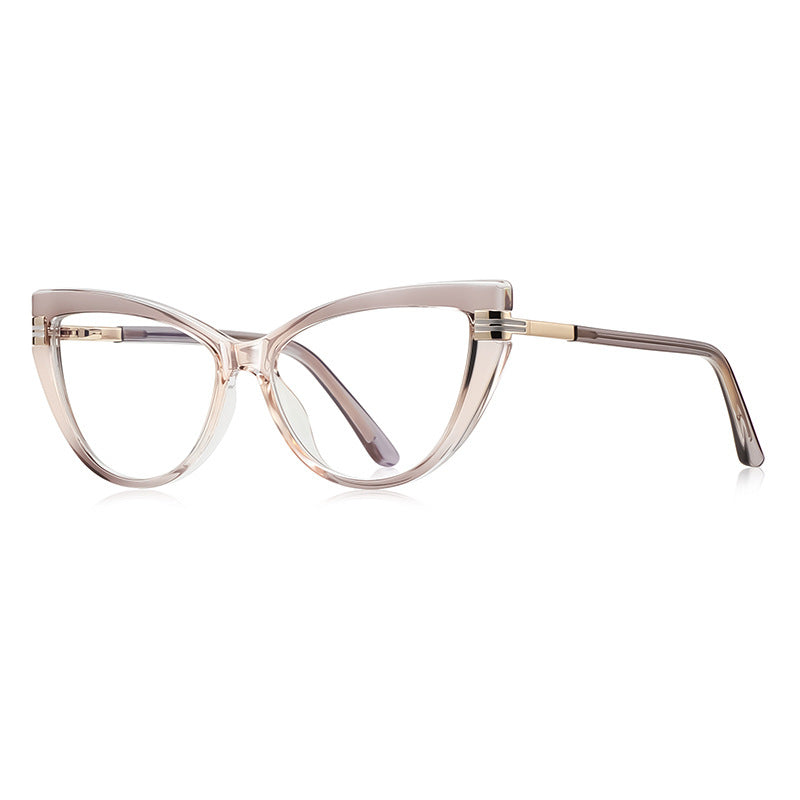 Winged Cat Eye Blue Light Blocking Glasses in Champagne Taupe Gradient
