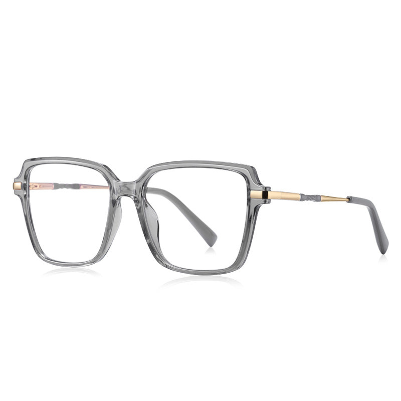 Oversized Square Blue Light Blocking Glasses in Smoke Grey