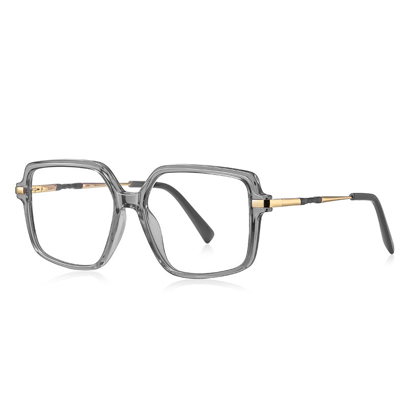 Knotted Temple Square Blue Light Blocking Glasses in Translucent Smoke Grey