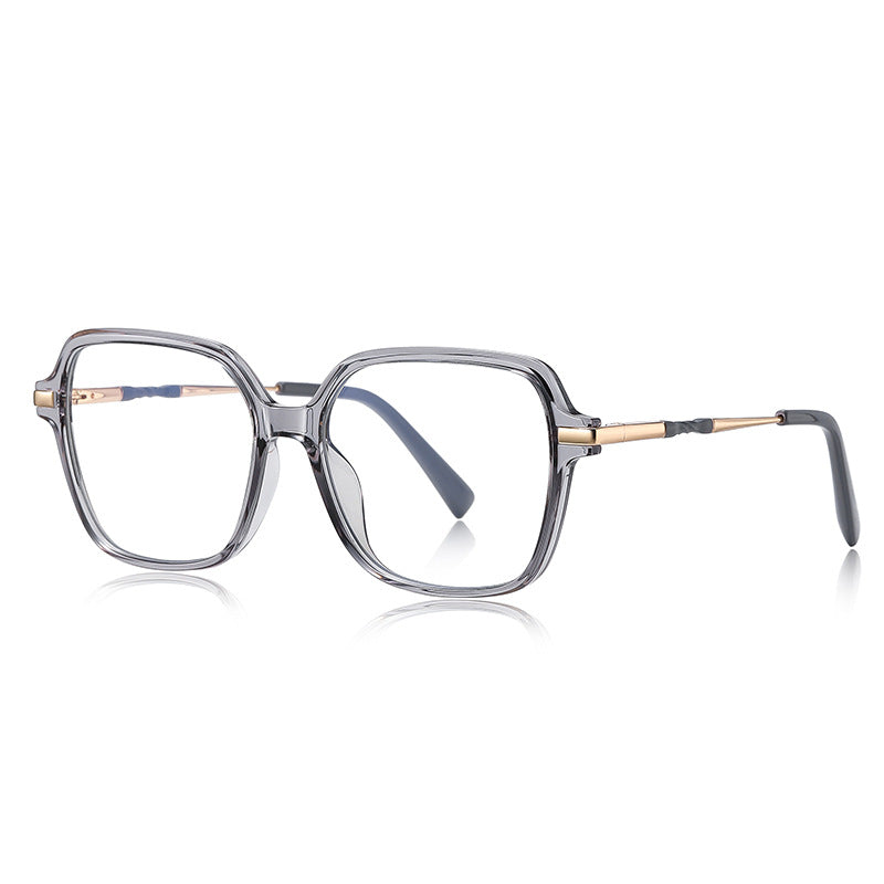 Geometric Square Blue Light Blocking Glasses in Smoke Grey