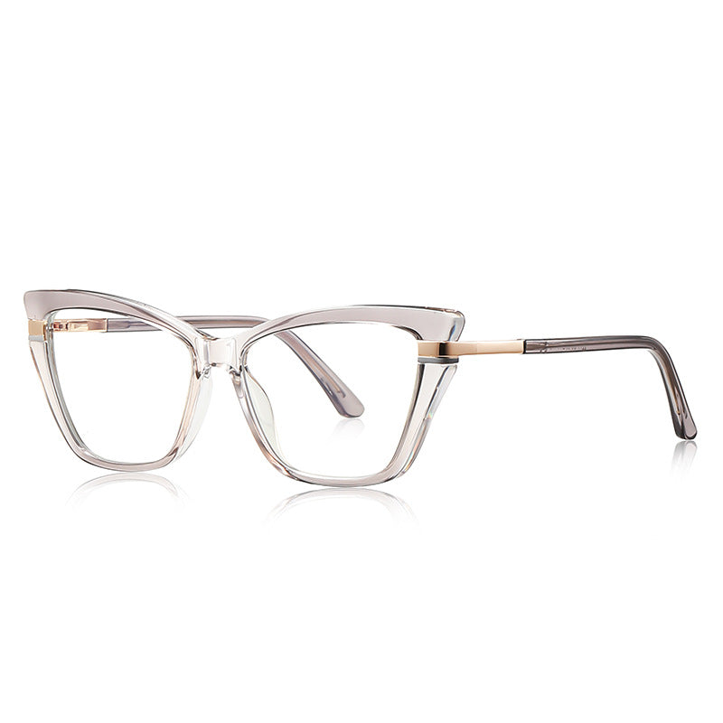 Tiered Hinge Cat Eye Blue Light Blocking Glasses in Smoke Grey
