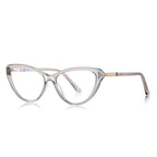 Gold Bar Temple Cat Eye Blue Light Blocking Glasses in Smoke Grey & Gold
