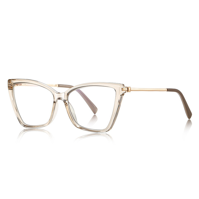Gold Browbar Butterfly Blue Light Blocking Glasses in Champagne Nude