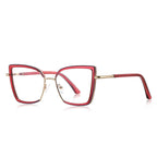 Windsor Rim Square Blue Light Blocking Glasses in Gold & Crimson Red