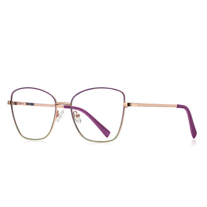 Enamel Wire Butterfly Blue Light Blocking Glasses in Rose Gold & Amethyst Purple Enamel