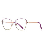 Enamel Wire Butterfly Blue Light Blocking Glasses in Rose Gold & Amethyst Purple Enamel