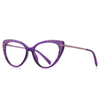 Lace Brow Cat Eye Blue Light Blocking Glasses in Violet Purple