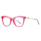 Two-Tone Brow Butterfly Blue Light Blocking Glasses in Fuchsia Pink & Lilac Brow