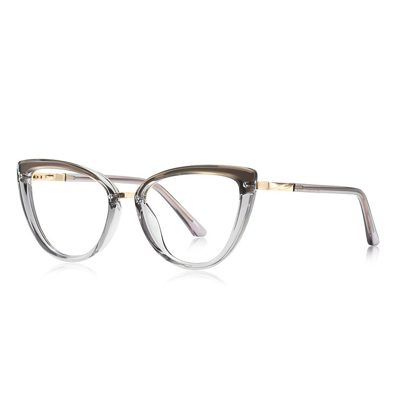 Gold Bridge Cat Eye Blue Light Blocking Glasses in Smoke Grey