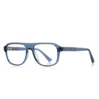 Textured Temple Navigator Blue Light Blocking Glasses in Slate Blue
