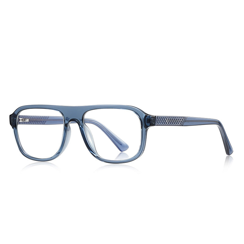 Textured Temple Navigator Blue Light Blocking Glasses in Slate Blue