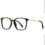 Color Band Square Blue Light Blocking Glasses in Matte Black & Cobalt Blue